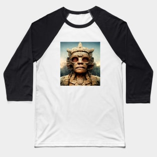 Stone Mayan Warrior God Baseball T-Shirt